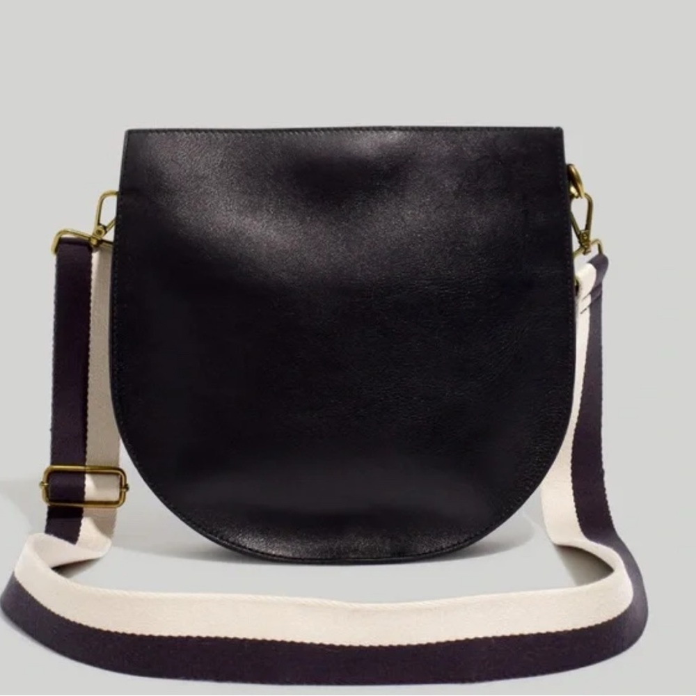 Madewell Black and Cream Crossbody Bag
